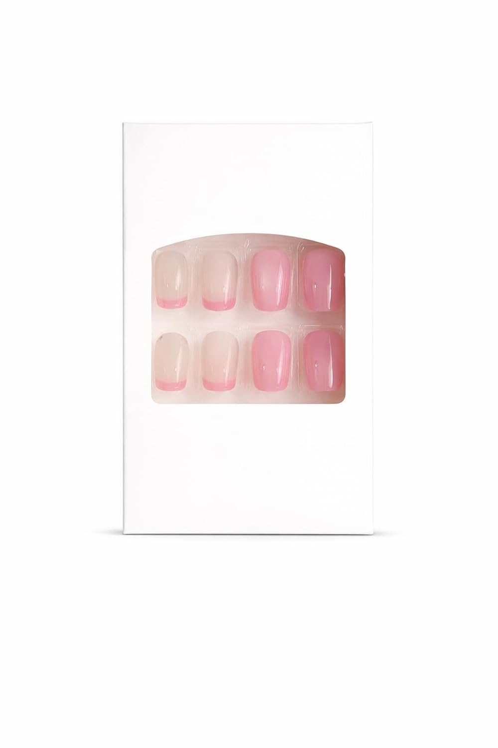Rose Gradient Press-On Nails - Pink Ombre with Pearl Accents