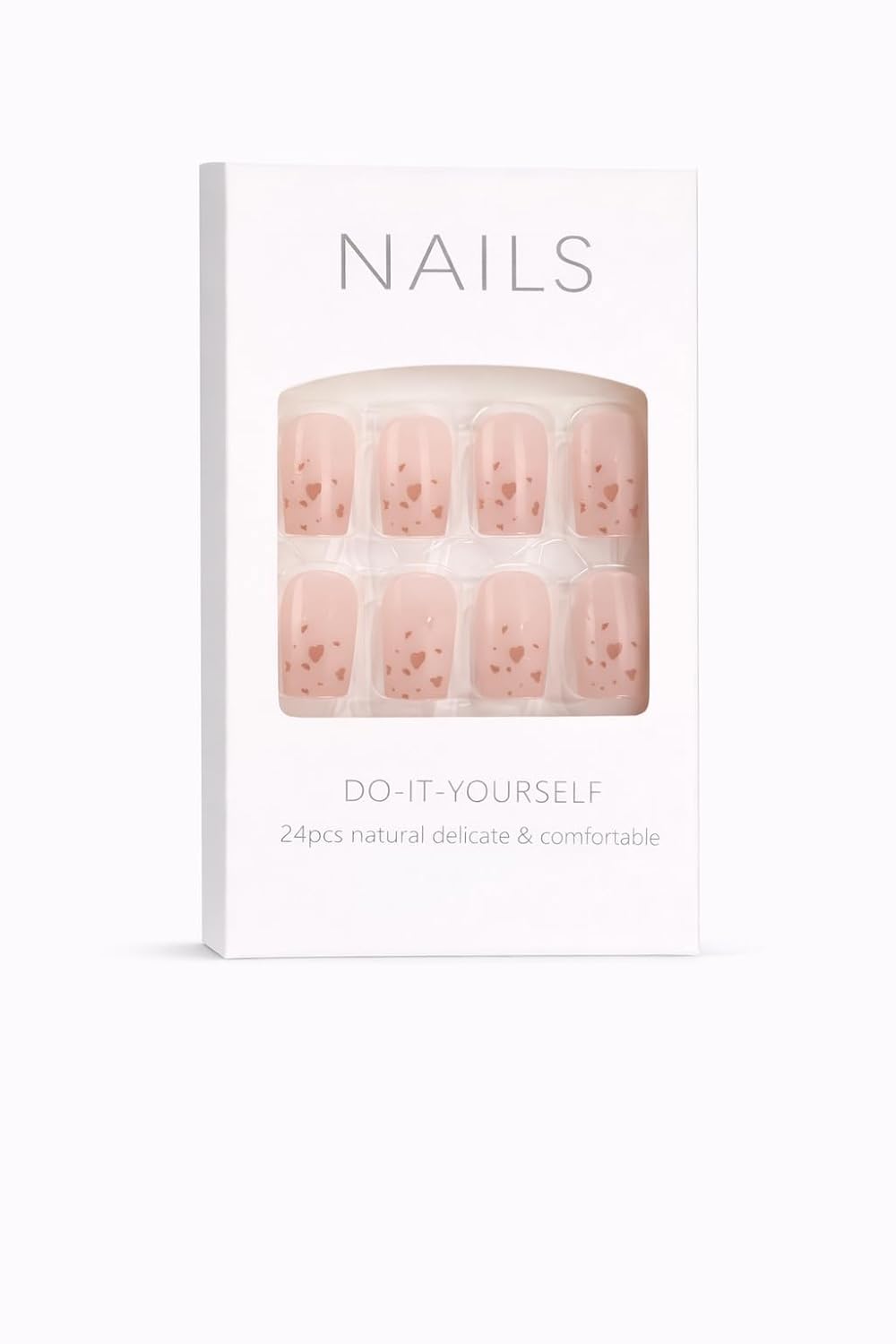 Golden Confetti Press-On Nails - Nude with Gold Foil Flakes