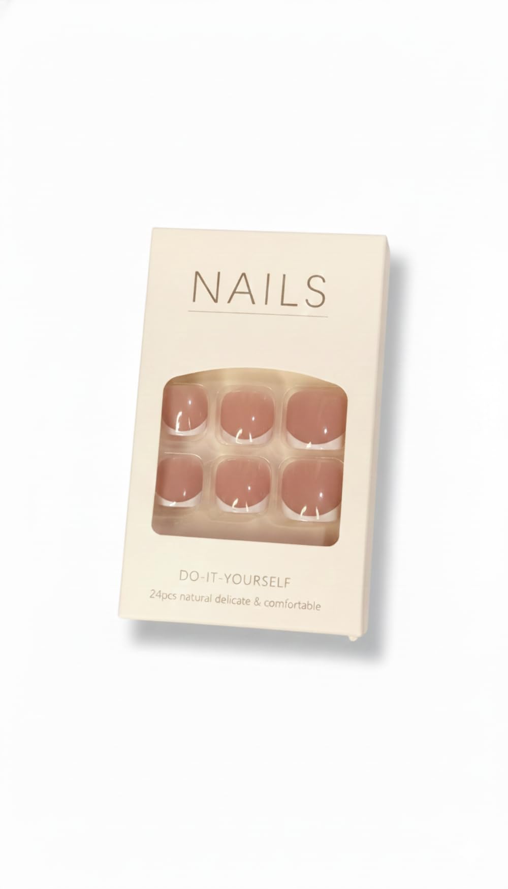 Classic French Tip Press-On Toenails (24 Pcs) – DIY Salon Look