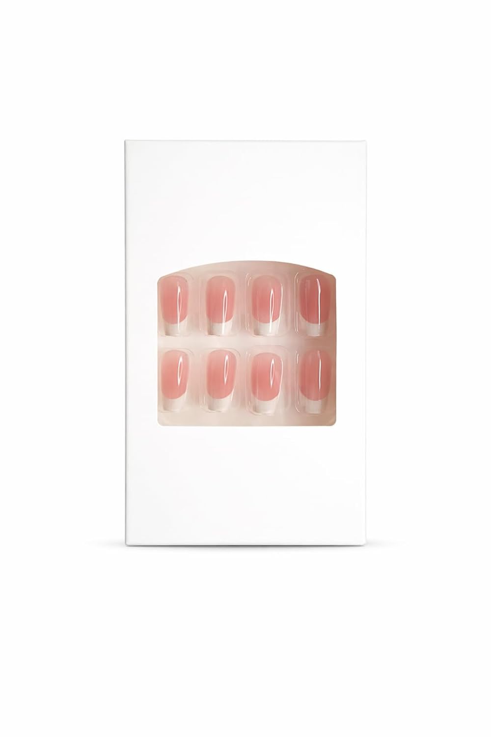 Classic French Tip Press-On Nails - Nude & White (24pcs)