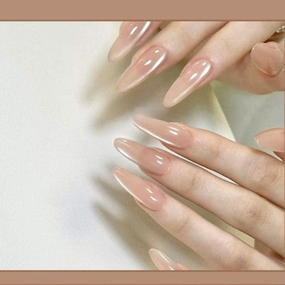 Natural Nude Press-On Nails - Classic Glossy Almond Shape