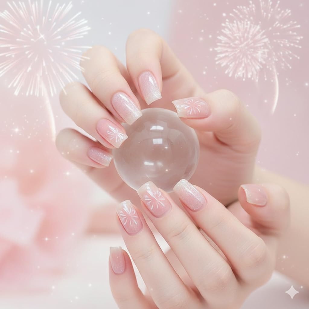 Blush Pink Floral Press-On Nails