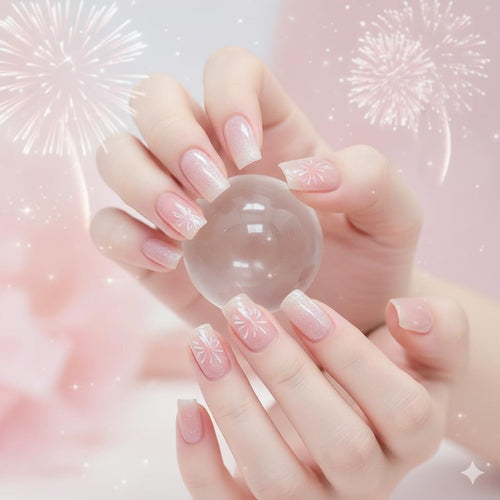 Blush Pink Floral Press-On Nails