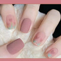 Dusty Rose Floral Press-On Nails - Matte Mauve with Flower Accents