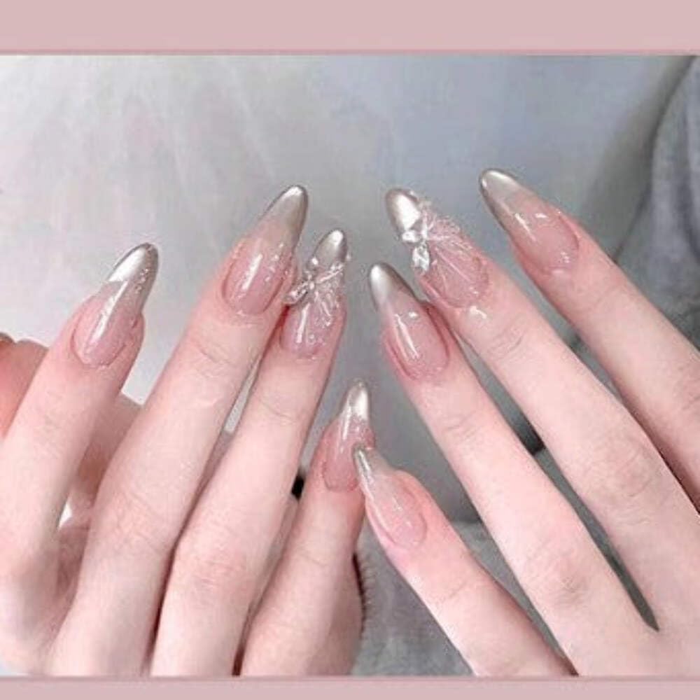 Soft Pink Nude Press On Nails- 24 Pcs
