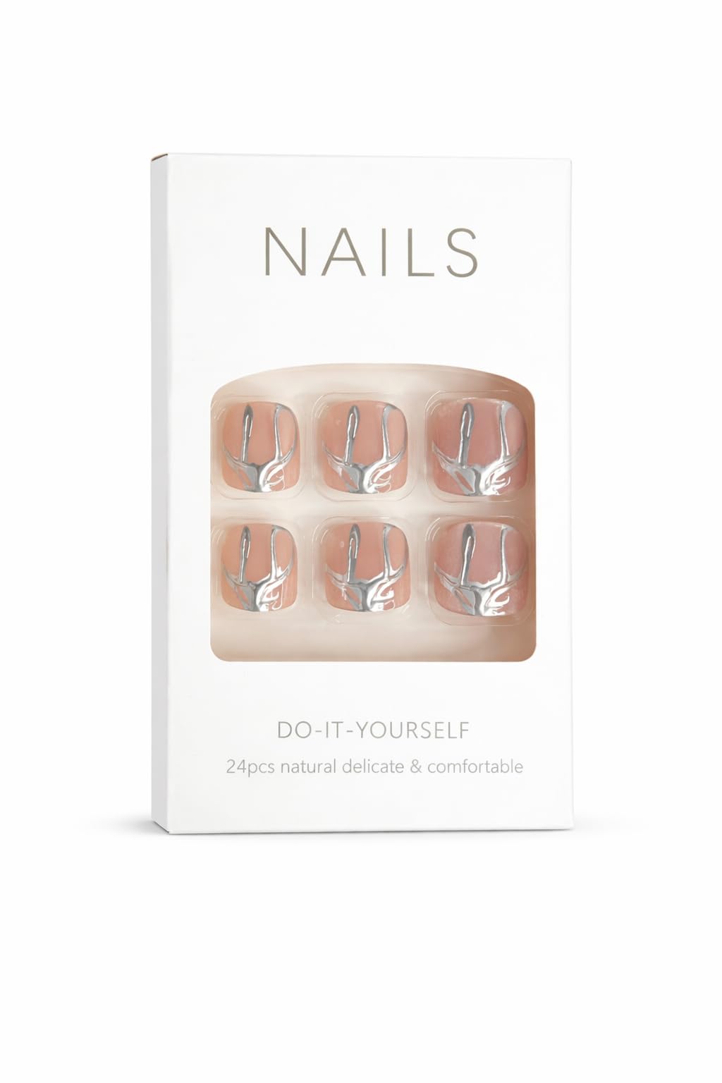Silver Swan Design Press-On Toenails (24 Pcs) – Premium DIY Look