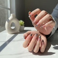 Smoky Chrome Press-On Nails - Nude with Metallic Brown Tips