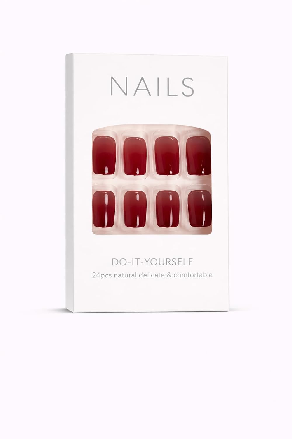 Wine Red Glossy Press-On Nails