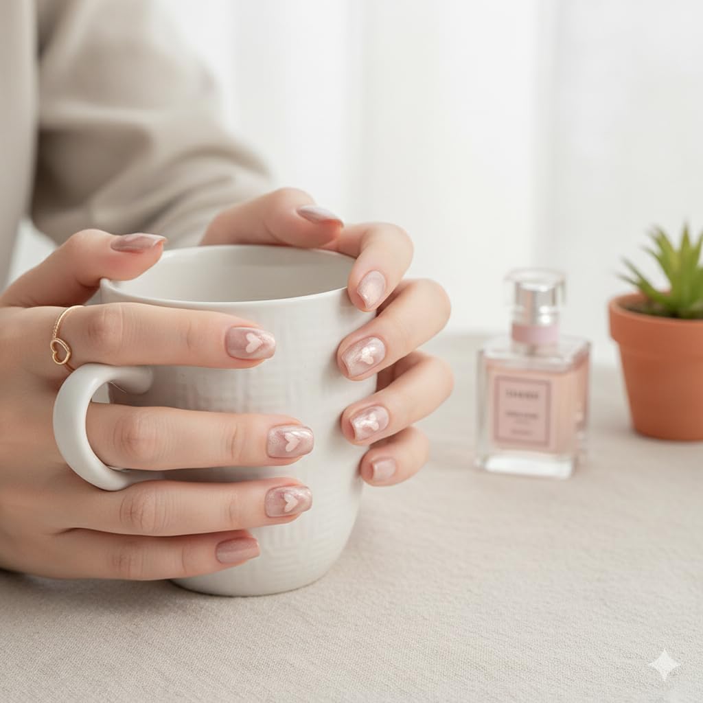 Champagne Pink Shimmer Press-On Nails