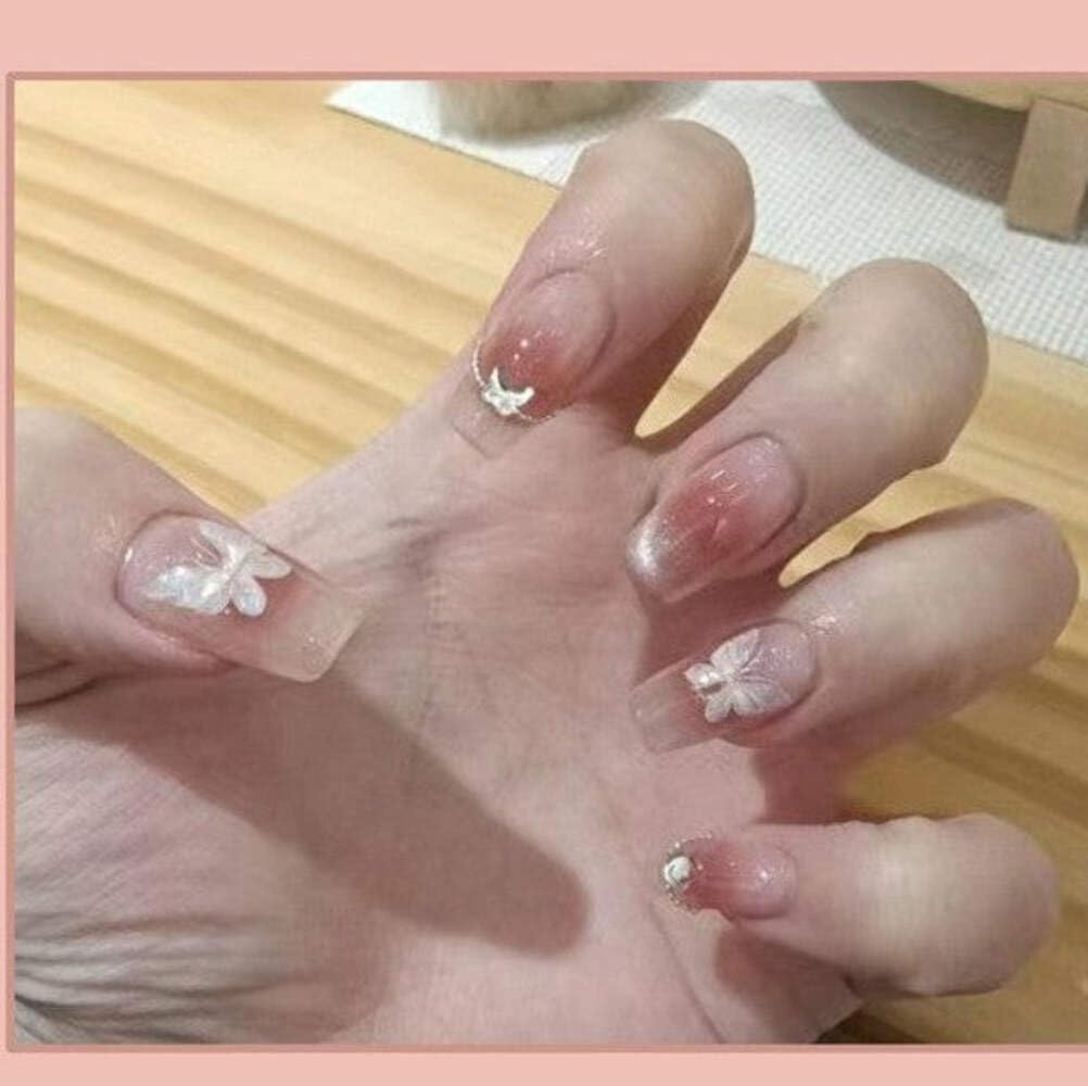 Nude Crystal Shimmer Press-On Nails