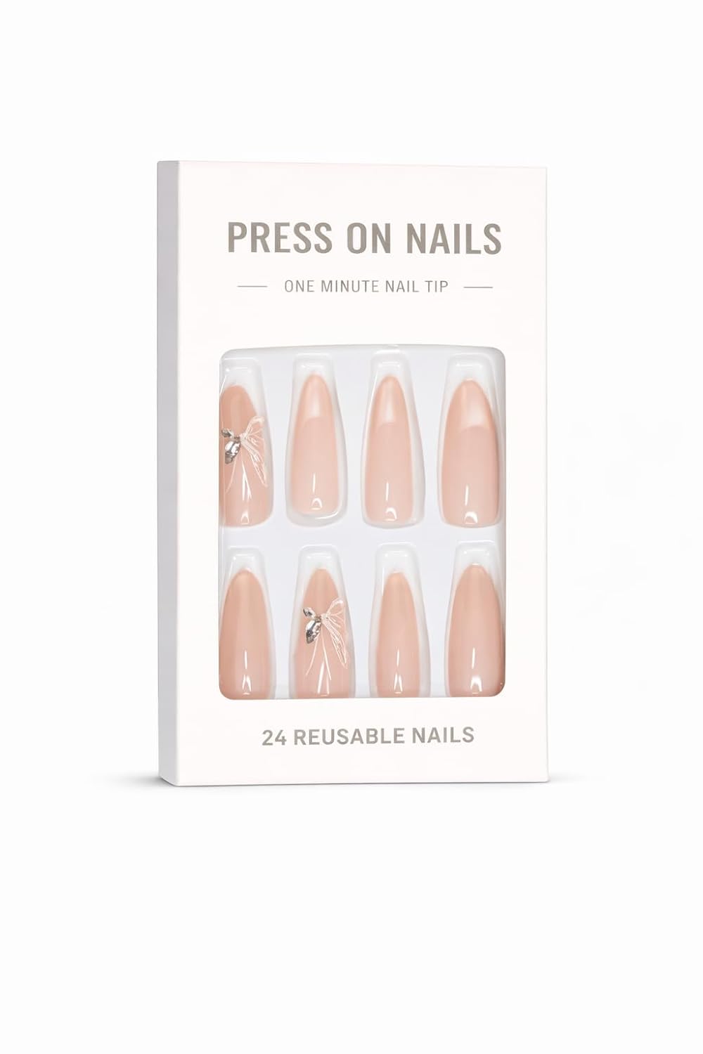 Soft Pink Nude Press On Nails- 24 Pcs