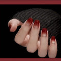 Wine Red Glossy Press-On Nails