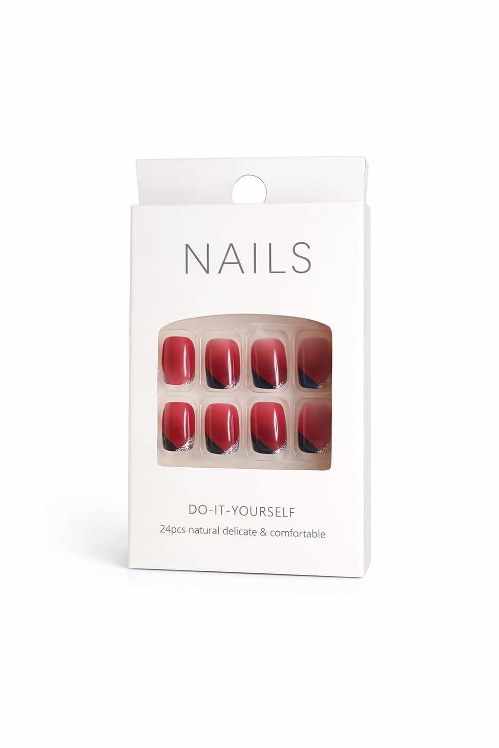 Twilight Sparkle Press-On Nails - Rose to Navy Gradient with Glitter