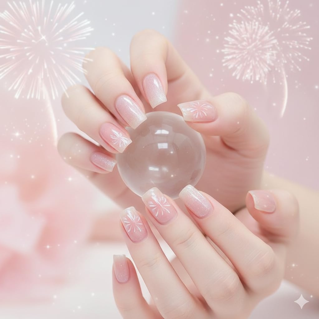 Blush Pink Floral Press-On Nails