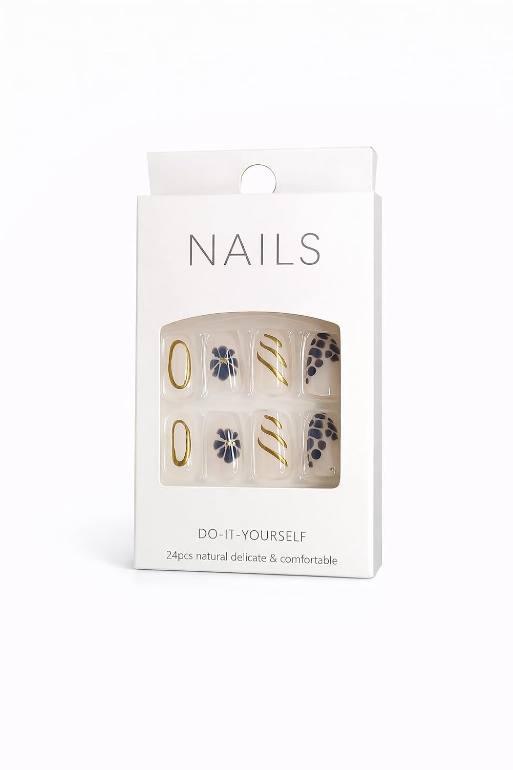 Nude Animal Print Press-On Nails - Cream with Leopard & Zebra Gold Accents
