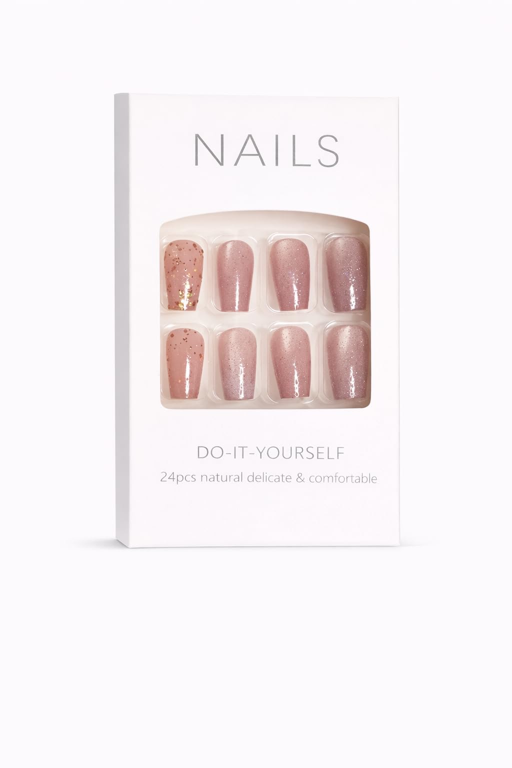 Rose Gold Glitter Press-On Nails
