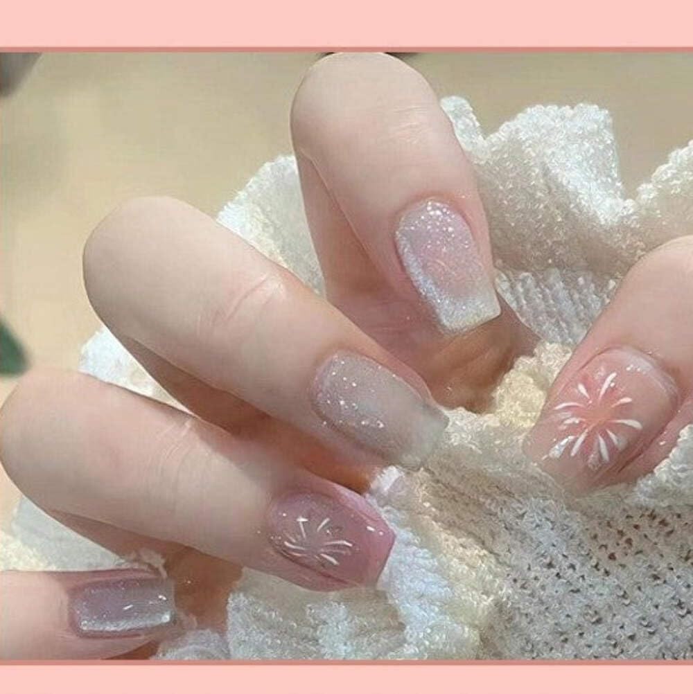 Blush Pink Floral Press-On Nails