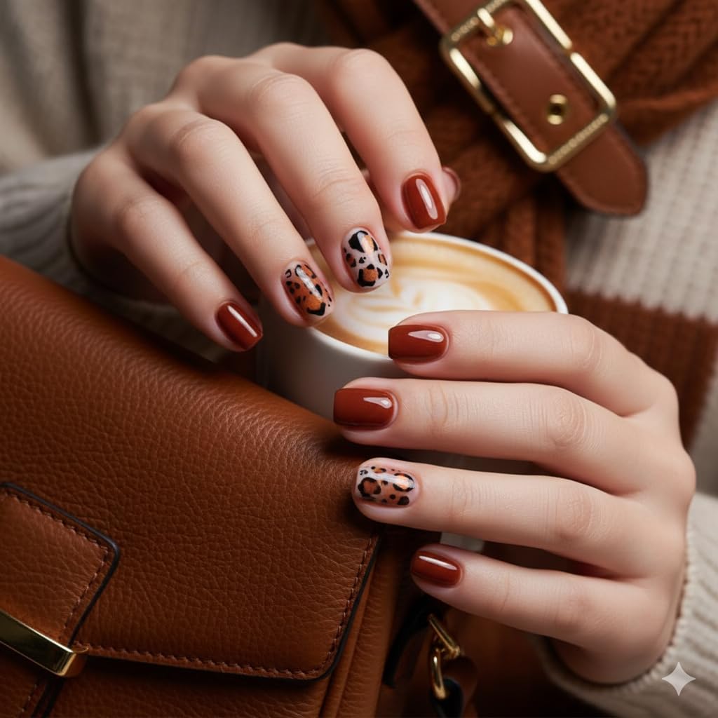 Brown Leopard Print Press-On Nails