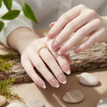 Classic French Tip Press-On Nails - Nude & White (24pcs)