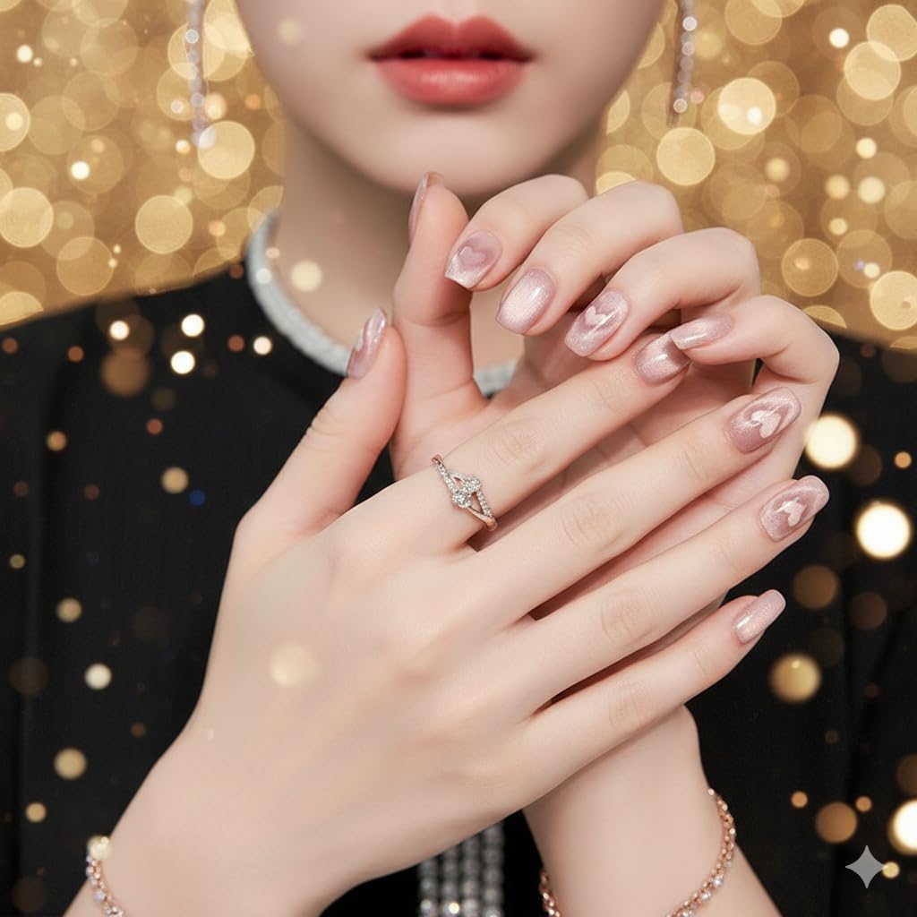Champagne Pink Shimmer Press-On Nails