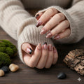 Burgundy Ombre Press-On Nails - Geometric Design (24pcs)
