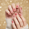 Rosy Gradient Charm Press-On Nails - Pink Ombre with Heart & Bow Accents
