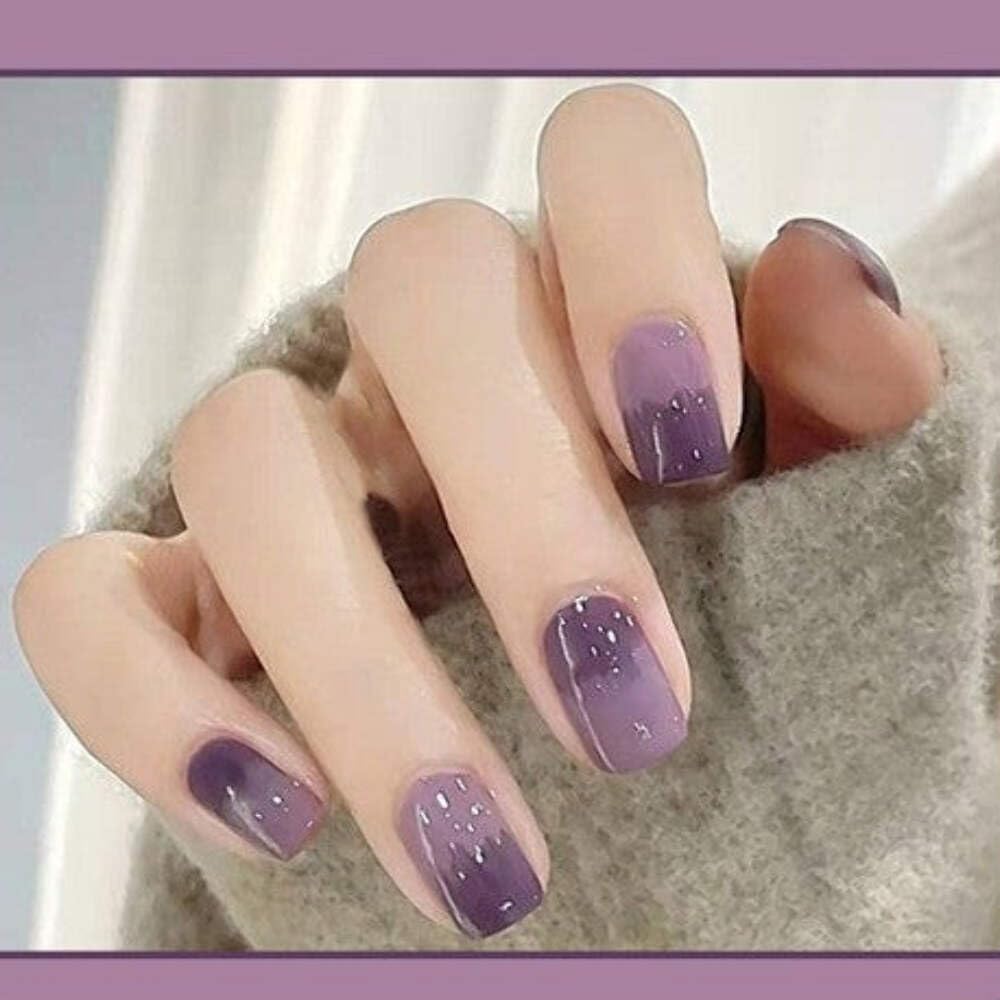 Purple Twilight Press-On Nails - Lavender to Deep Purple Gradient