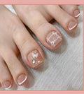 Butterfly French Tip Press-On Toenails (24 Pcs) – Cute DIY Nail Set